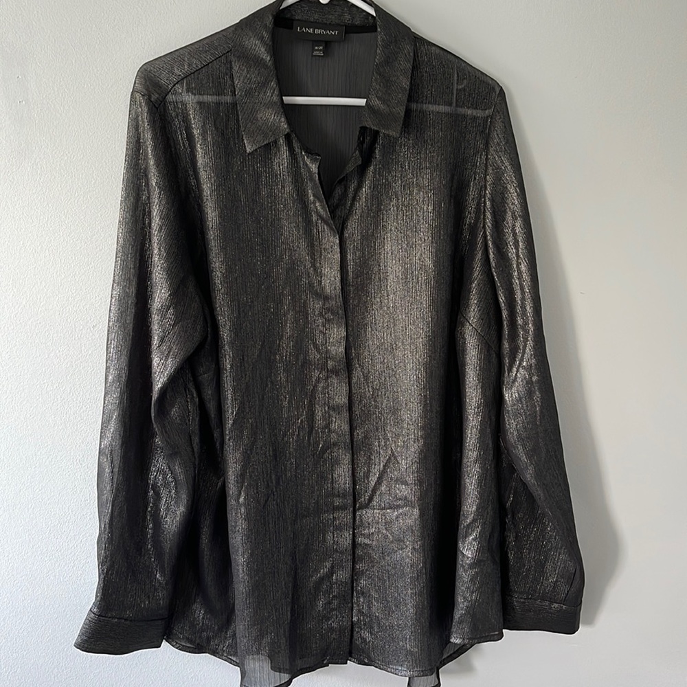 Black shimmery blouse